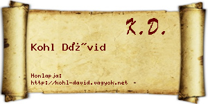 Kohl Dávid névjegykártya