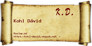 Kohl Dávid névjegykártya